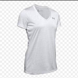 SzM Under Armour Women's White Tech V-Neck short sleeve shirt VVGUC